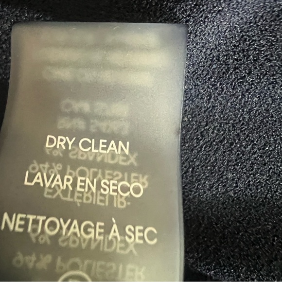 Calvin Klein dress 12 navy blue ruffle tie-waist knee length office career -5 - Picture 5 of 6